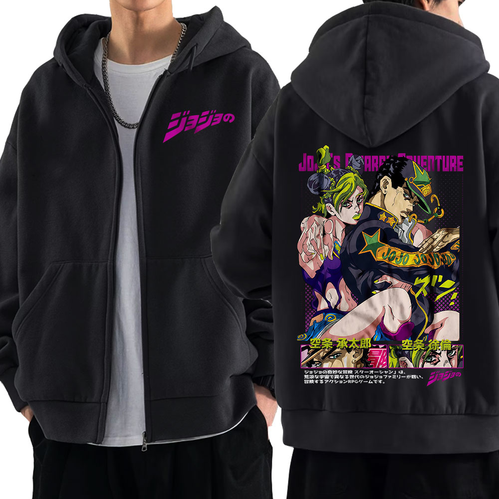 Jojo Bizarre Hat - Anime jojo aventura bizarra zíper hoodies