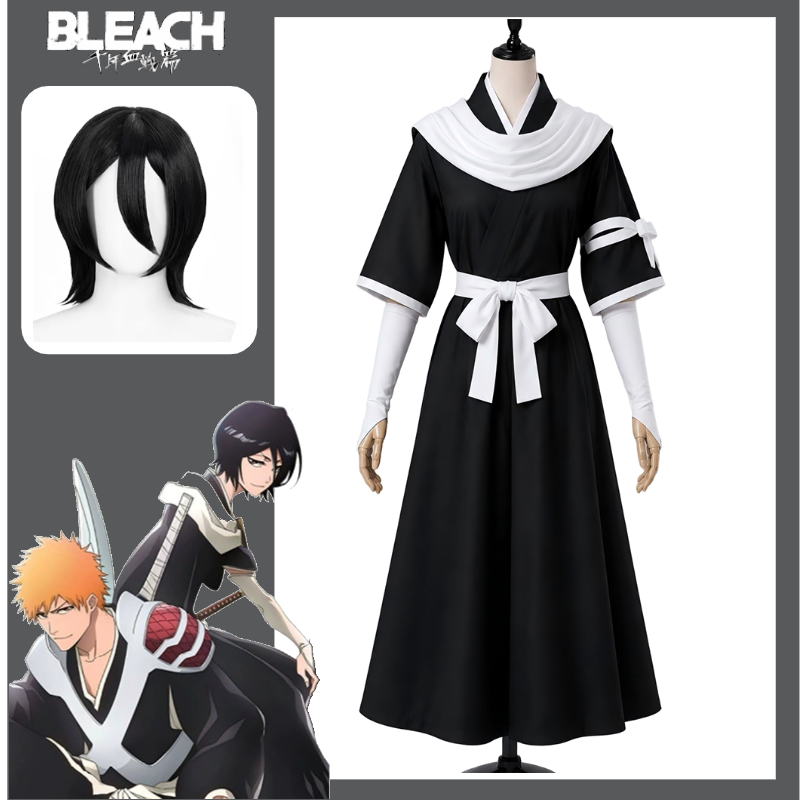 Anime Cosplay Bleach - Fantasia Cosplay Rukia Kuchiki de Bleach: