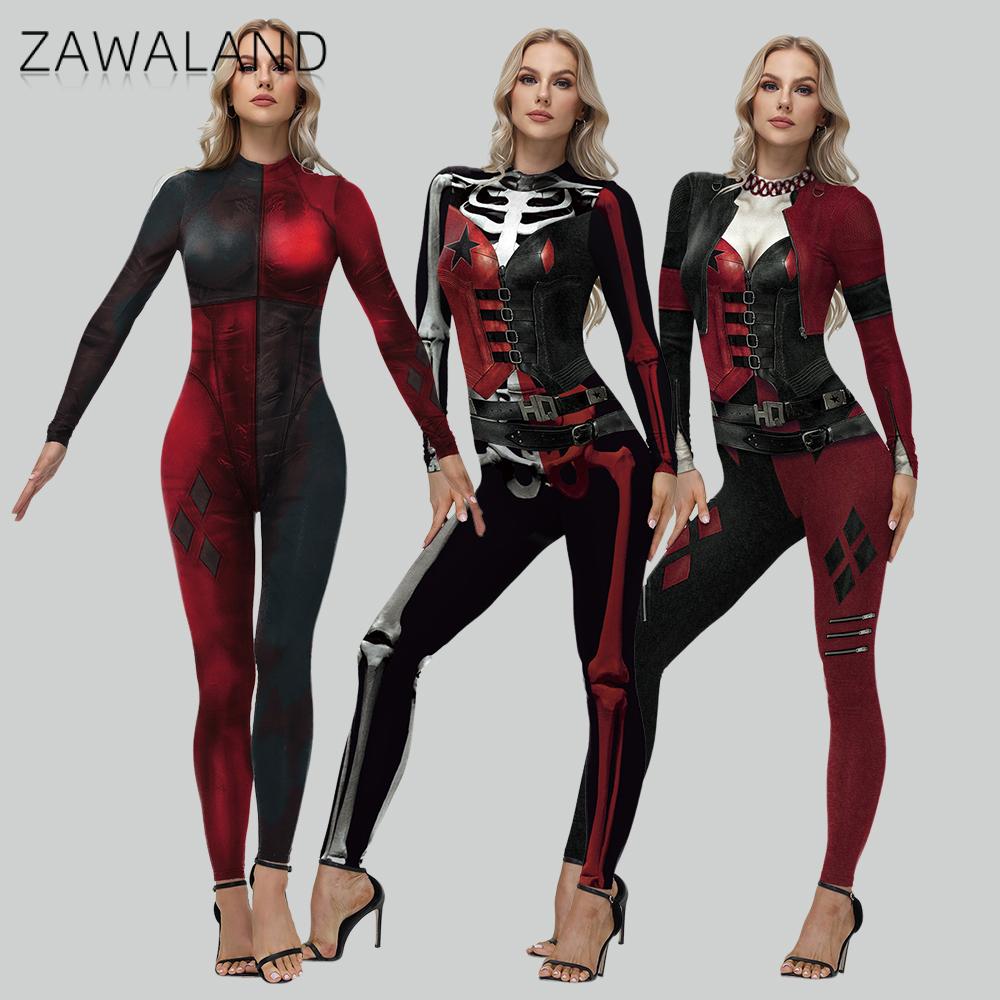 Anime Harley Quinn Cosplay - Mulher Zawaland Palhaço Traje, Halloween Cosplay,