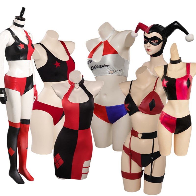 Quinzel Cosplay Traje para Mul - Anime Harley Quinn Cosplay avaliação e preço