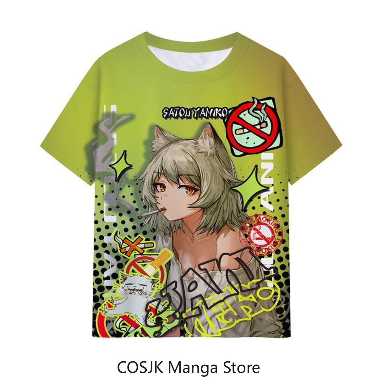 Camiseta Anime Chainsmoker Cat - Anime Cosplay Cat avaliação e preço