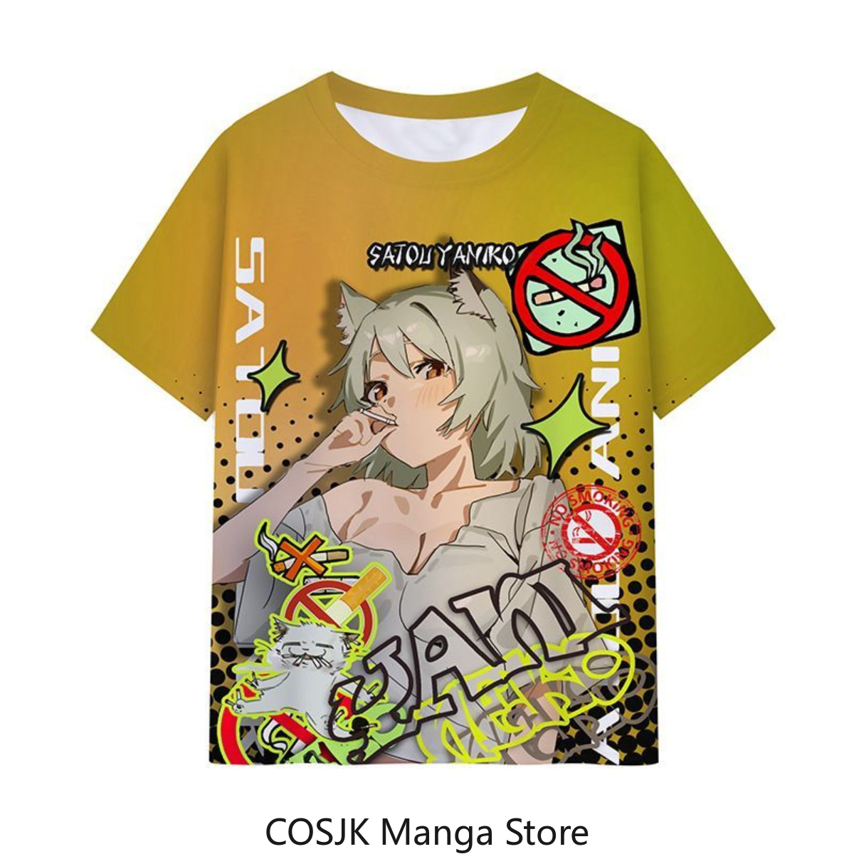 Camiseta Anime Chainsmoker Cat - Anime Cosplay Cat avaliação e preço