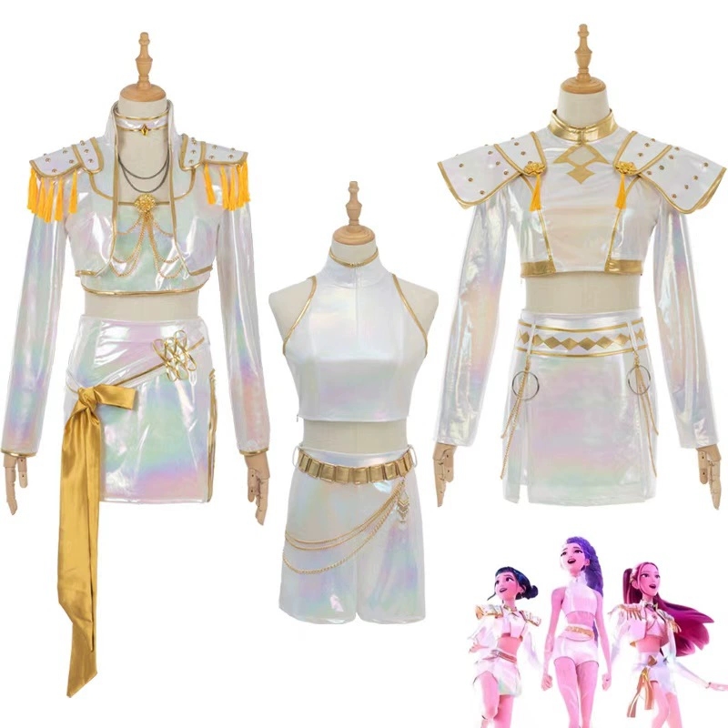 Traje cosplay couro pu branco  - Anime Cosplay Outfit Girl avaliação e preço