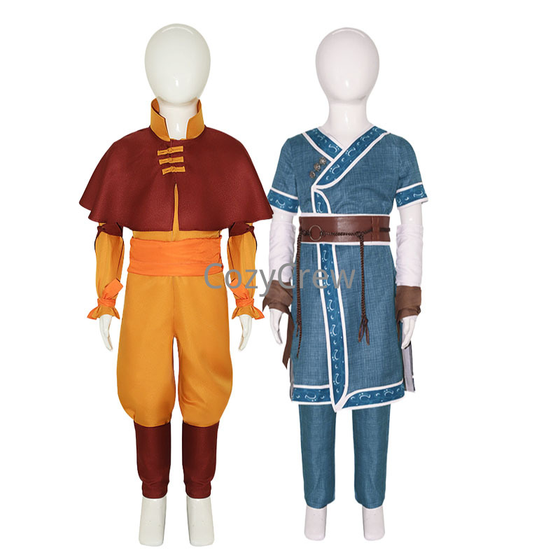 Fantasia de Cosplay Aang Katar - Anime Cosplay Netflix avaliação e preço
